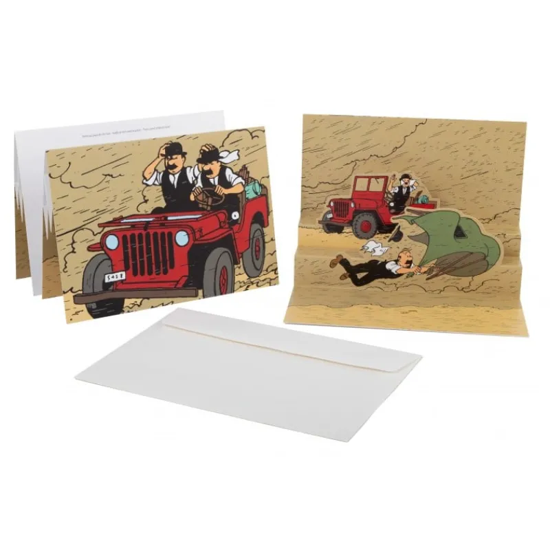 Shop Briefkaart Kuifje-De rode Jeep Ansichtkaarten