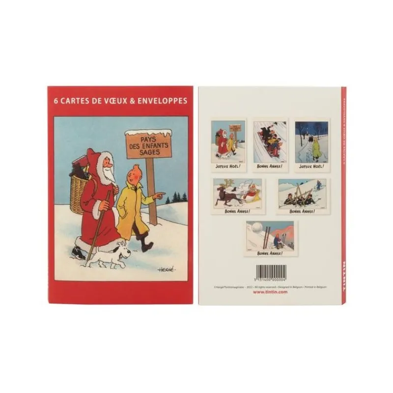 Cheap Pack-Briefkaarten-Kuifje en de kerstman Ansichtkaarten