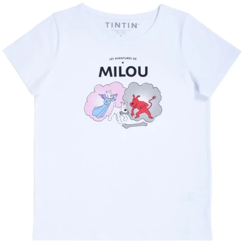 Clearance T-shirt "Bobbie engel en duivel" wit Geschenkidee | T-shirts
